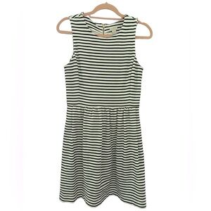 J. CREW Ivory and Black Stripe Cotton Spandex  Sleeveless Dress Size S